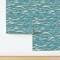 Turquoise Waves Teal Blue Coastal Beach Water Tropical Summer Vacation Custom Removable Wallpaper by Spoonflower Peel & Stick Wallpaper 2FT Wide